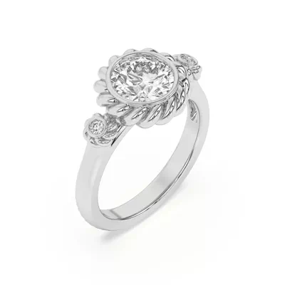Bijou Rope Halo Engagement Ring