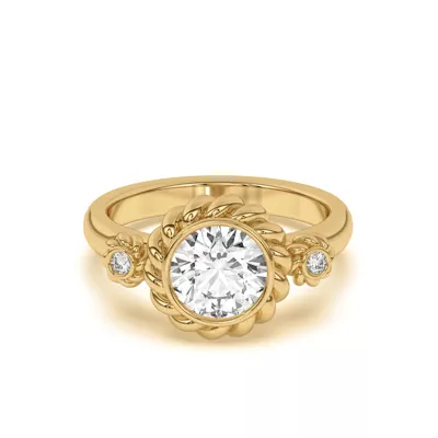 Bijou Rope Halo Engagement Ring