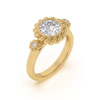 Bijou Rope Halo Engagement Ring