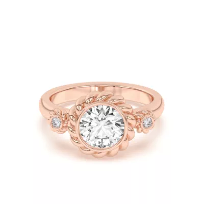 Bijou Rope Halo Engagement Ring