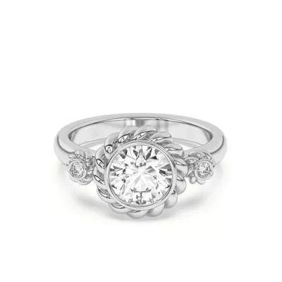 Bijou Rope Halo Engagement Ring