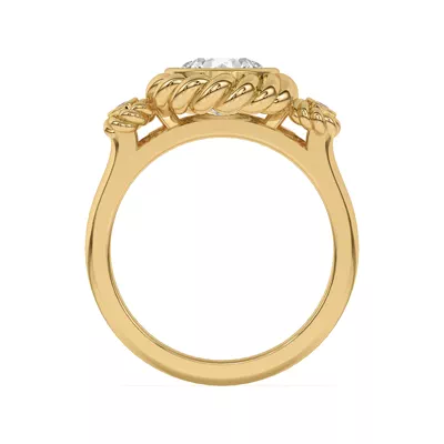 Bijou Rope Halo Engagement Ring