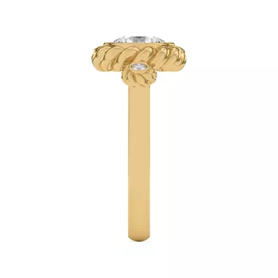 Bijou Rope Halo Engagement Ring