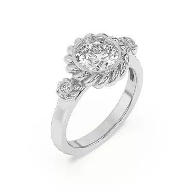 Bijou Rope Halo Engagement Ring