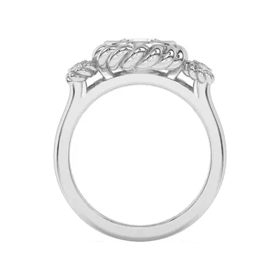 Bijou Rope Halo Engagement Ring