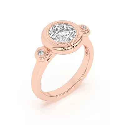 Nia Donut Bezel Engagement Ring
