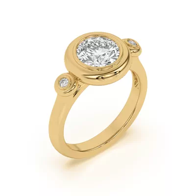 Nia Donut Bezel Engagement Ring