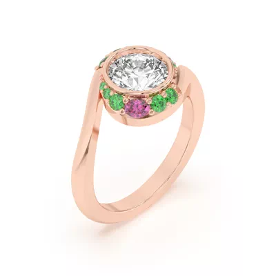 Verdant Rose Swirl Engagement Ring