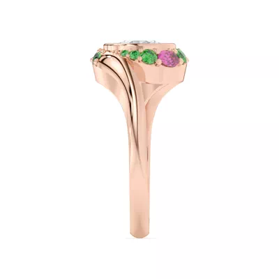Verdant Rose Swirl Engagement Ring