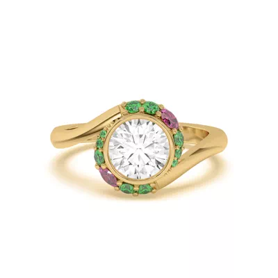 Verdant Rose Swirl Engagement Ring