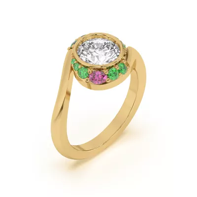 Verdant Rose Swirl Engagement Ring