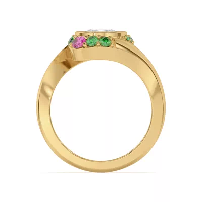 Verdant Rose Swirl Engagement Ring