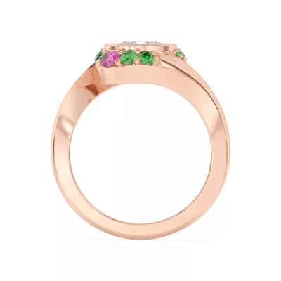 Verdant Rose Swirl Engagement Ring