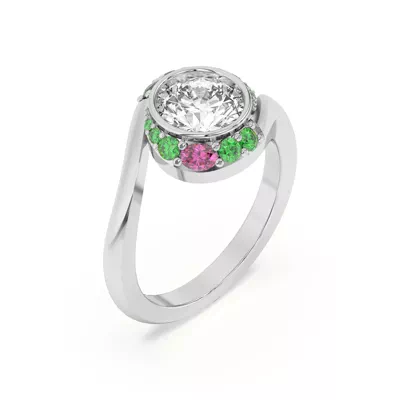 Verdant Rose Swirl Engagement Ring
