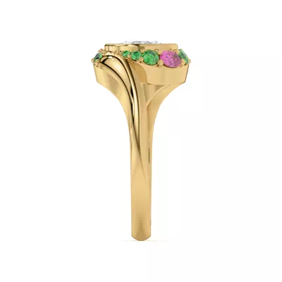 Verdant Rose Swirl Engagement Ring