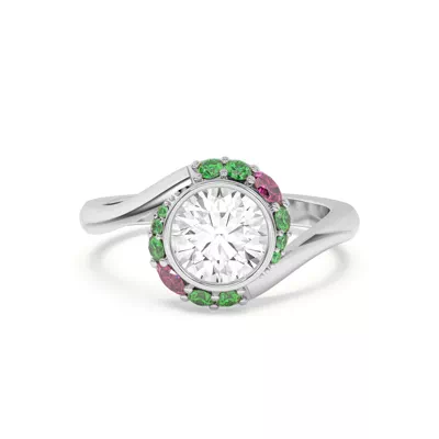Verdant Rose Swirl Engagement Ring