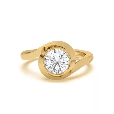 Shea Swirl Bezel Engagement Ring