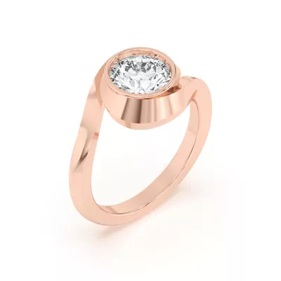 Shea Swirl Bezel Engagement Ring