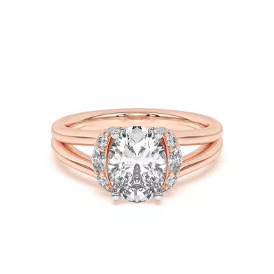Kiana Waterfall Halo Engagement Ring