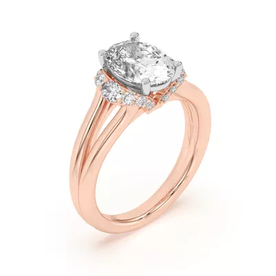 Kiana Waterfall Halo Engagement Ring