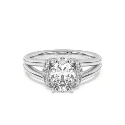 Kiana Waterfall Halo Engagement Ring