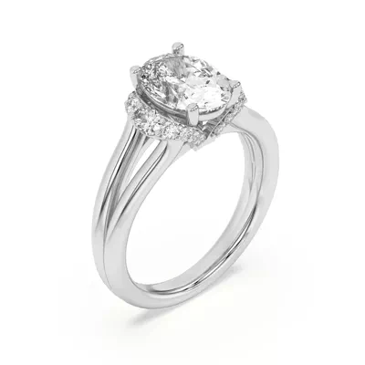 Kiana Waterfall Halo Engagement Ring
