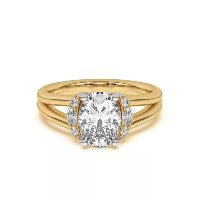 Kiana Waterfall Halo Engagement Ring