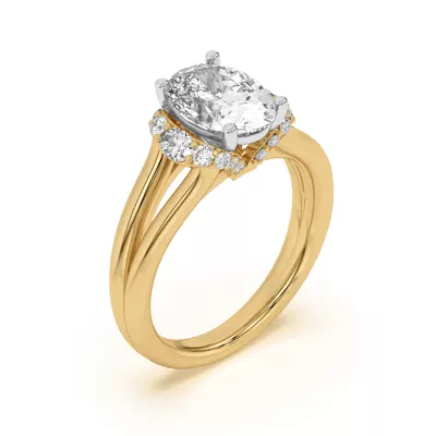 Kiana Waterfall Halo Engagement Ring