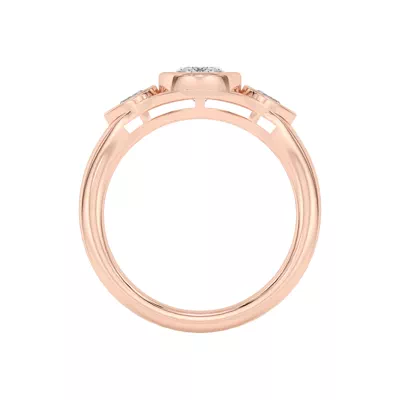 Lani Pear Bezel Three-Stone Engagement Ring