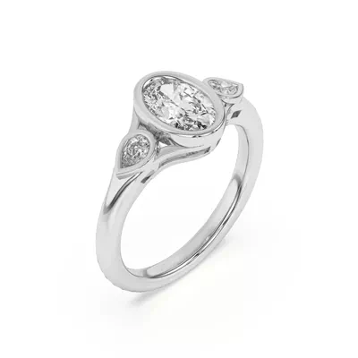 Lani Pear Bezel Three-Stone Engagement Ring