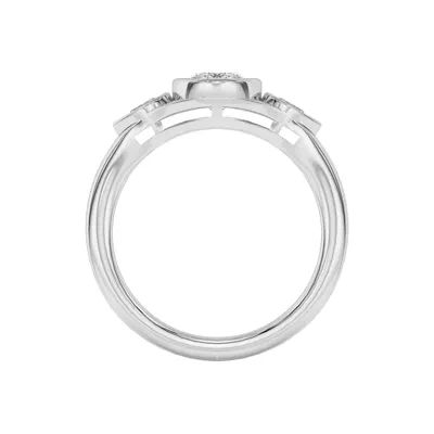 Lani Pear Bezel Three-Stone Engagement Ring