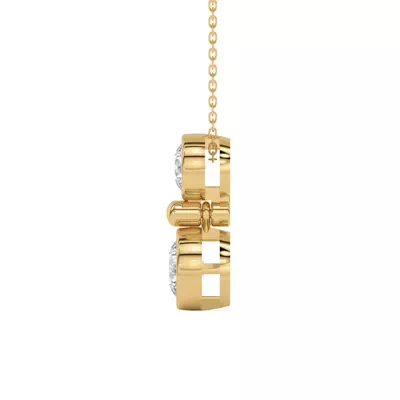 Duo Round Lab Diamond Bezel Pendant