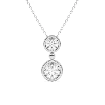 Duo Round Diamond Bezel Pendant