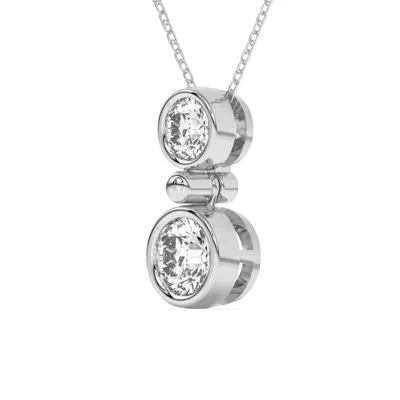 Duo Round Diamond Bezel Pendant