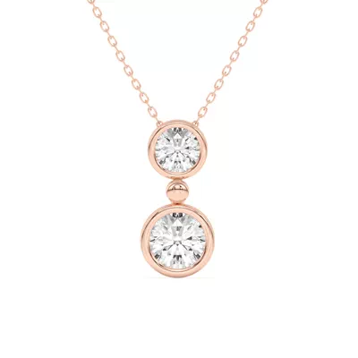 Duo Round Diamond Bezel Pendant