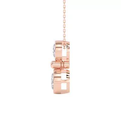 Duo Round Diamond Bezel Pendant