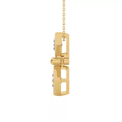 Duo Princess Lab Diamond Bezel Pendant