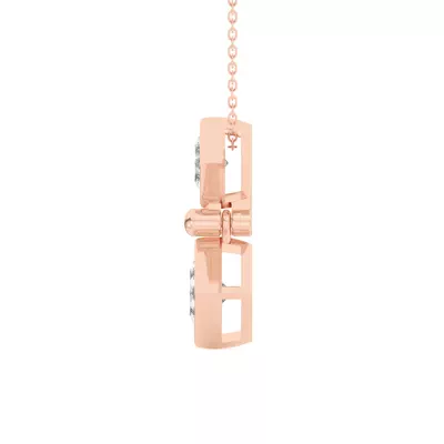 Duo Princess Lab Diamond Bezel Pendant