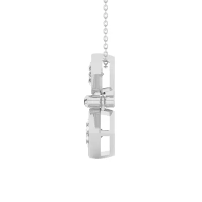 Duo Princess Diamond Bezel Pendant