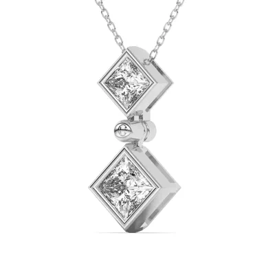 Duo Princess Diamond Bezel Pendant