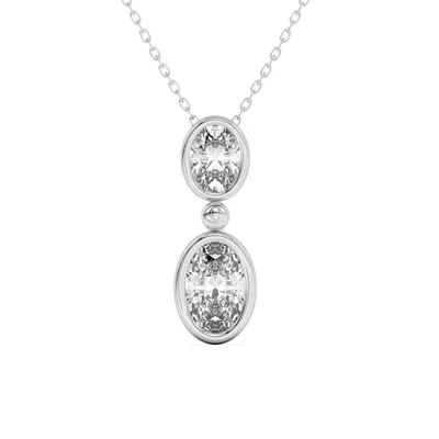 Duo Oval Lab Diamond Bezel Pendant