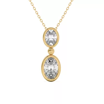 Duo Oval Lab Diamond Bezel Pendant