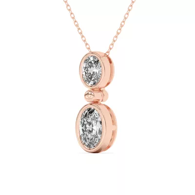 Duo Oval Lab Diamond Bezel Pendant