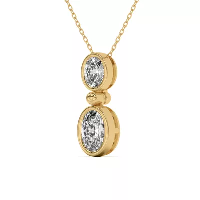 Duo Oval Lab Diamond Bezel Pendant