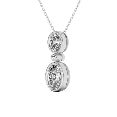 Duo Oval Diamond Bezel Pendant