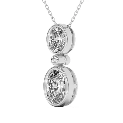 Duo Oval Diamond Bezel Pendant