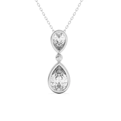 Duo Pear-Shaped Lab Diamond Bezel Pendant