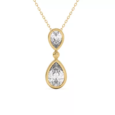 Duo Pear-Shaped Diamond Bezel Pendant