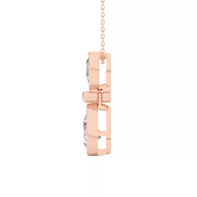 Duo Pear-Shaped Diamond Bezel Pendant