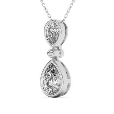 Duo Pear-Shaped Diamond Bezel Pendant
